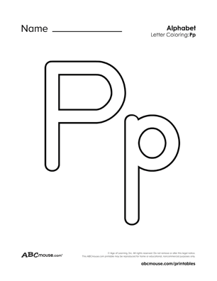 Free upper and lower case letter p printable worksheet from ABCmouse.com. 