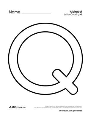 Free printable upper case letter q coloring sheet from ABCmouse.com. 