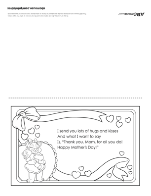 Free printable mother's day card from ABCmouse.com. 