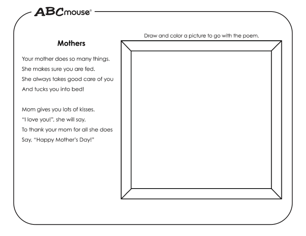 Free printable Mother's Day frame and poem from ABCmouse.com. 
