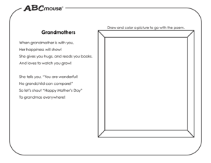 Free printable Grandmother's Day frame and poem from ABCmouse.com. 