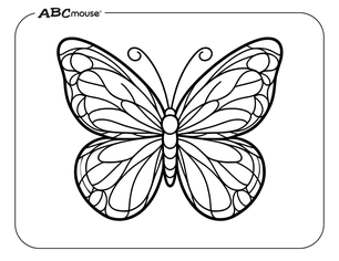 Simple butterfly. Free printable coloring page from ABCmouse.com. 