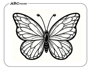 Simple butterfly. Free printable coloring page from ABCmouse.com. 