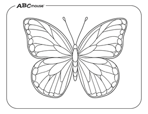 Simple butterfly. Free printable coloring page from ABCmouse.com. 