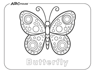 Simple butterfly. Free printable coloring page from ABCmouse.com. 