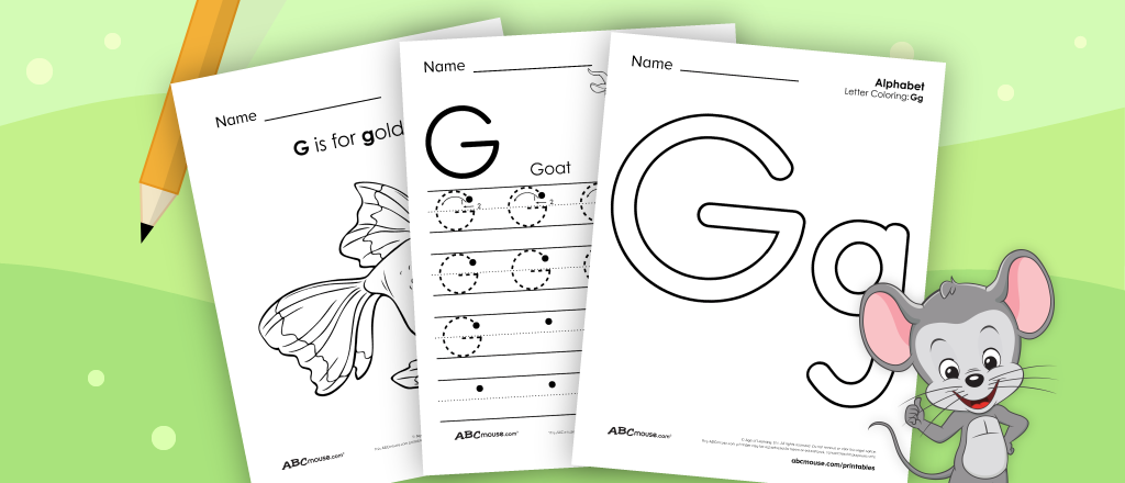 Free printable letter G worksheets for preschoolers and kindergarteners from ABCmouse.com. 