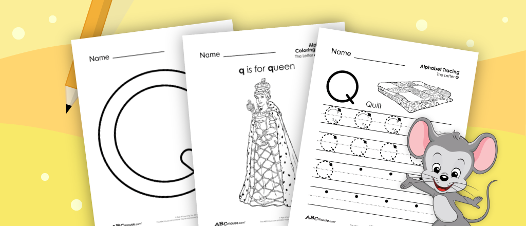 Free printable letter Q tracing and coloring worksheets from ABCmouse.com. 