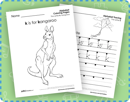 Letter K worksheets for kids. 