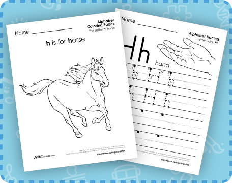 Free printable letter H worksheets, for preschool kindergarten kids. 