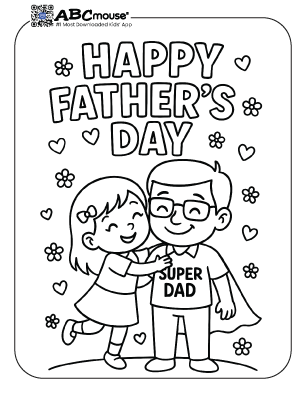 Happy Father's Day free printable coloring page from ABCmoues.com. 