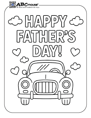 Happy Father's Day free printable coloring page from ABCmoues.com. 