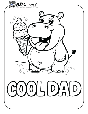 Cool dad, Happy Father's Day free printable coloring page from ABCmoues.com. 