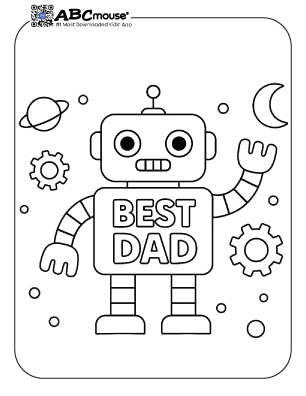 Happy Father's Day best dad free printable coloring page from ABCmoues.com. 
