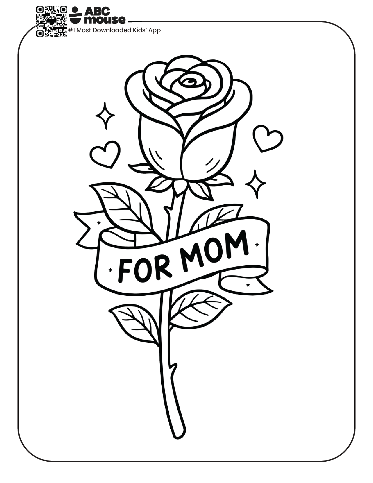 For mom rose free printable coloring page from ABCmouse.com.