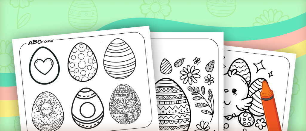 Free printable Easter Egg Coloring Pages from ABCmouse.com. 