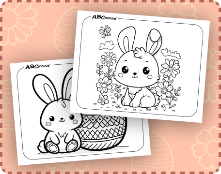 Free printable Easter Bunny coloring pages from ABCmouse.com.