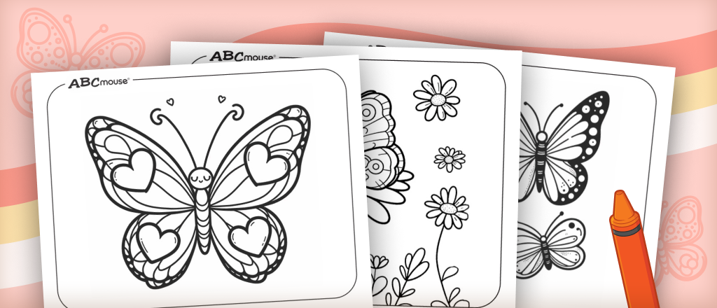 Free printable butterfly coloring pages from ABCmouse.com. 