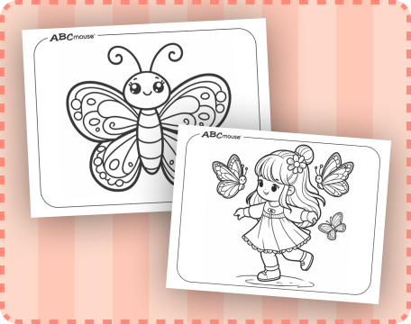 Free printable butterfly coloring pages from ABCmouse.com. 