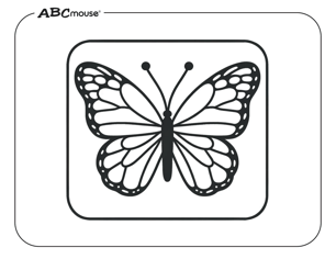 Simple butterfly. Free printable coloring page from ABCmouse.com. 