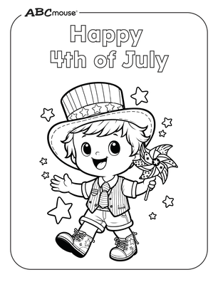 Free printable 4th of July coloring page. 