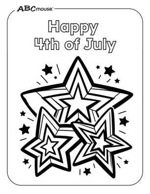 Free printable 4th of July coloring page. 