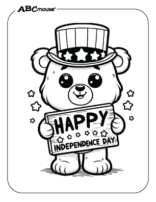 Free printable 4th of July coloring page. 