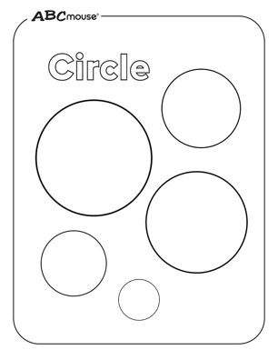 Free printable different sized circle shape coloring pages from ABCmouse.com. 