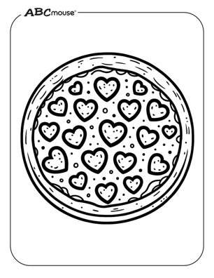 Free printable circle pizza shape coloring pages from ABCmouse.com. 