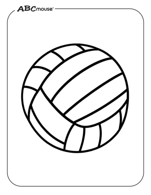 Free printable circle volleyball shape coloring pages from ABCmouse.com. 