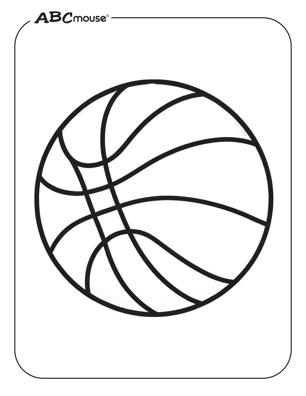 Free printable circle basket ball shape coloring pages from ABCmouse.com. 