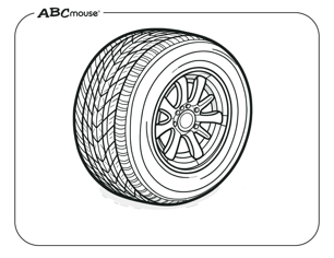 Free printable circle tire shape coloring pages from ABCmouse.com. 