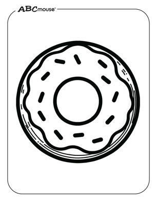 Free printable circle shape donut coloring pages from ABCmouse.com. 