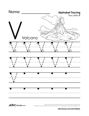 Free printable letter v worksheets from ABCmouse.com. 