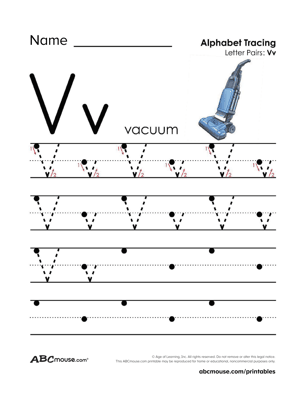 Free printable letter v worksheets from ABCmouse.com. 