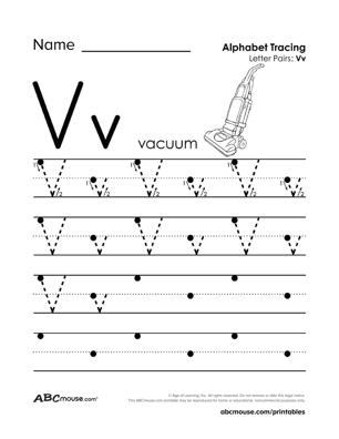 Free printable letter v worksheets from ABCmouse.com. 