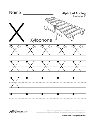 Free printable letter X worksheets for kids from ABCmouse.com. 