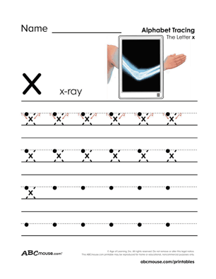 Free printable letter X worksheets for kids from ABCmouse.com. 