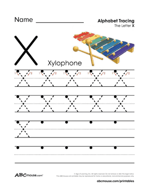 Free printable letter X worksheets for kids from ABCmouse.com. 