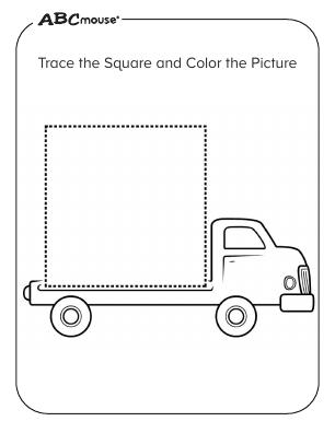 Free printable square coloring pages from ABCmouse.com. 
