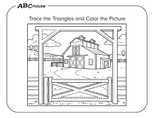 Free printable triangle coloring pages from ABCmouse.com. 