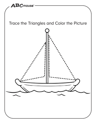 Free printable triangle coloring pages from ABCmouse.com. 