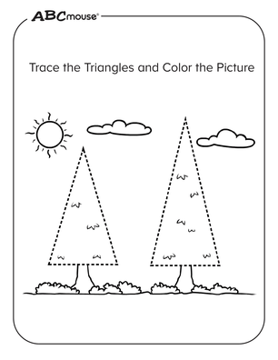 Free printable triangle coloring pages from ABCmouse.com. 