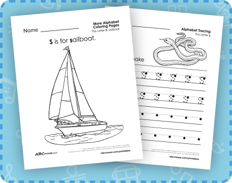 Free printable letter S worksheets from ABCmouse.com.