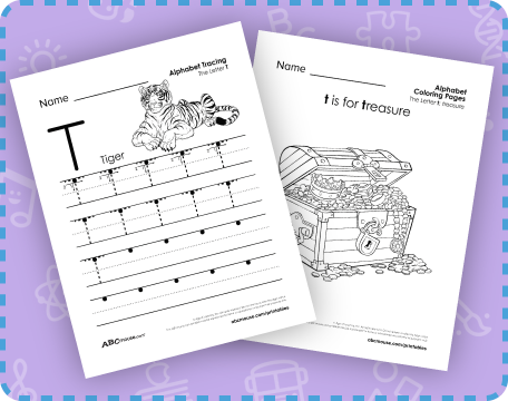 Free printable letter T worksheets from ABCmouse.com. 