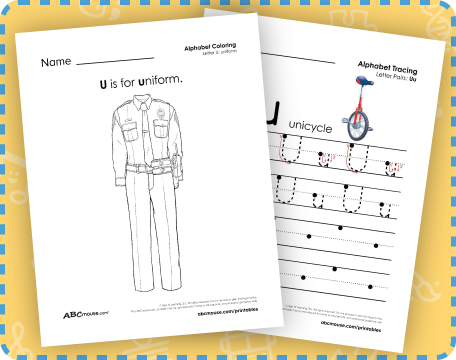 Free printable letter U worksheets from ABCmouse.com. 