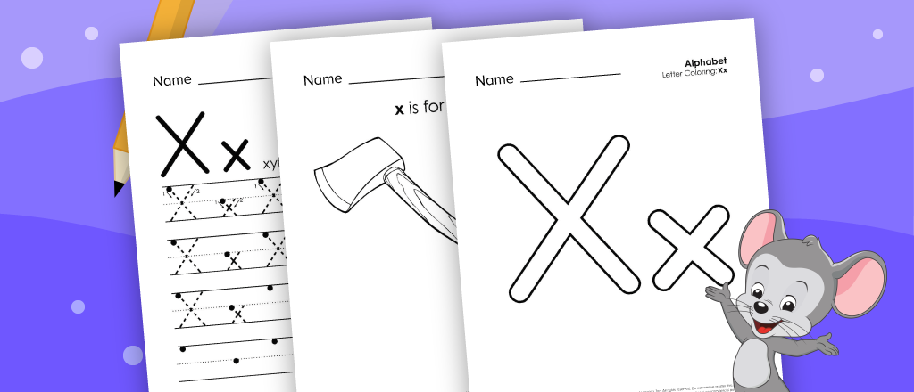 Free printable letter X worksheets for kids from ABCmouse.com. 