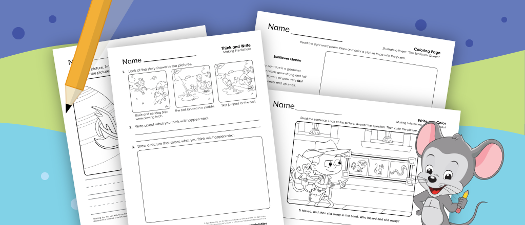 Free printable PDF reading comprehension worksheets for first graders from ABCmouse.com. 