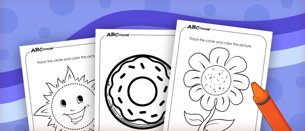 Free printable circle shape coloring pages from ABCmouse.com. 