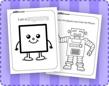 Free printable square coloring pages for kids from ABCmouse.com. 