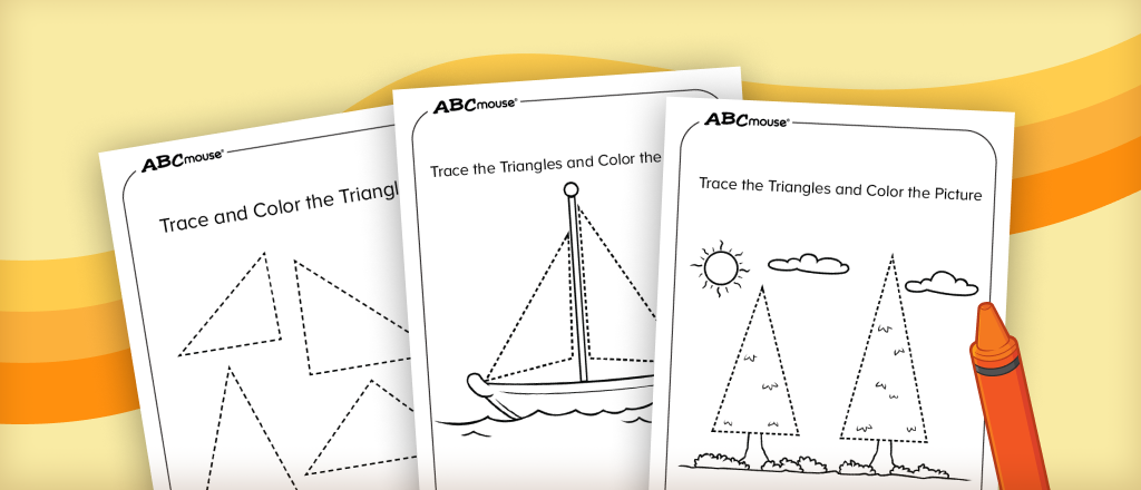 Free printable triangle coloring pages from ABCmouse.com. 